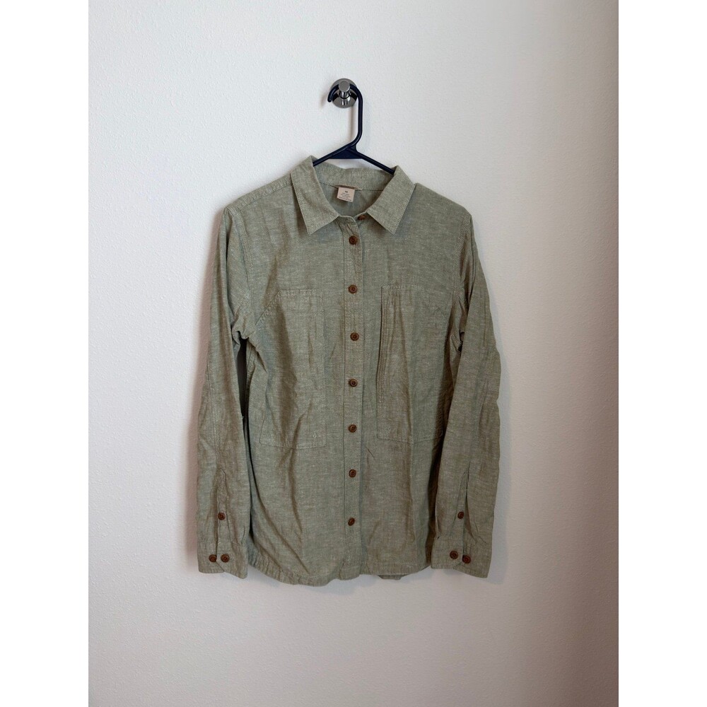Duluth Trading Co. Artisan Hemp Long Sleeve Button Down Shirt Size Medium